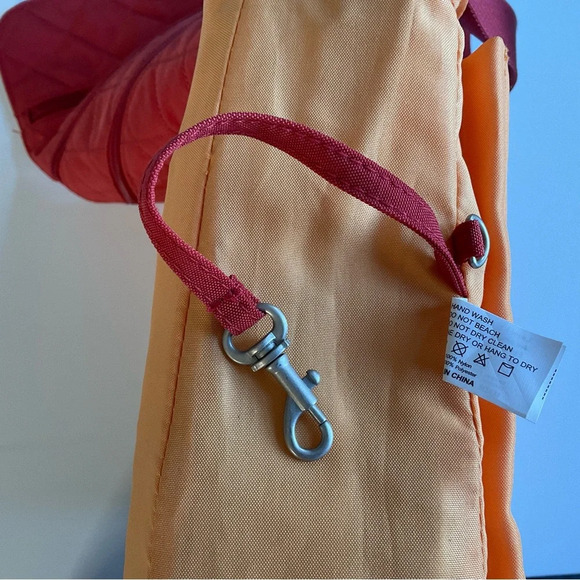 Baggallini Crossbody Bag 12x10x3” Orange Quilted Nylon Triple Zip Trolley Handle - Picture 7 of 10
